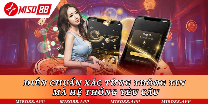Điền chuẩn xác từng thông tin mà hệ thống yêu cầu